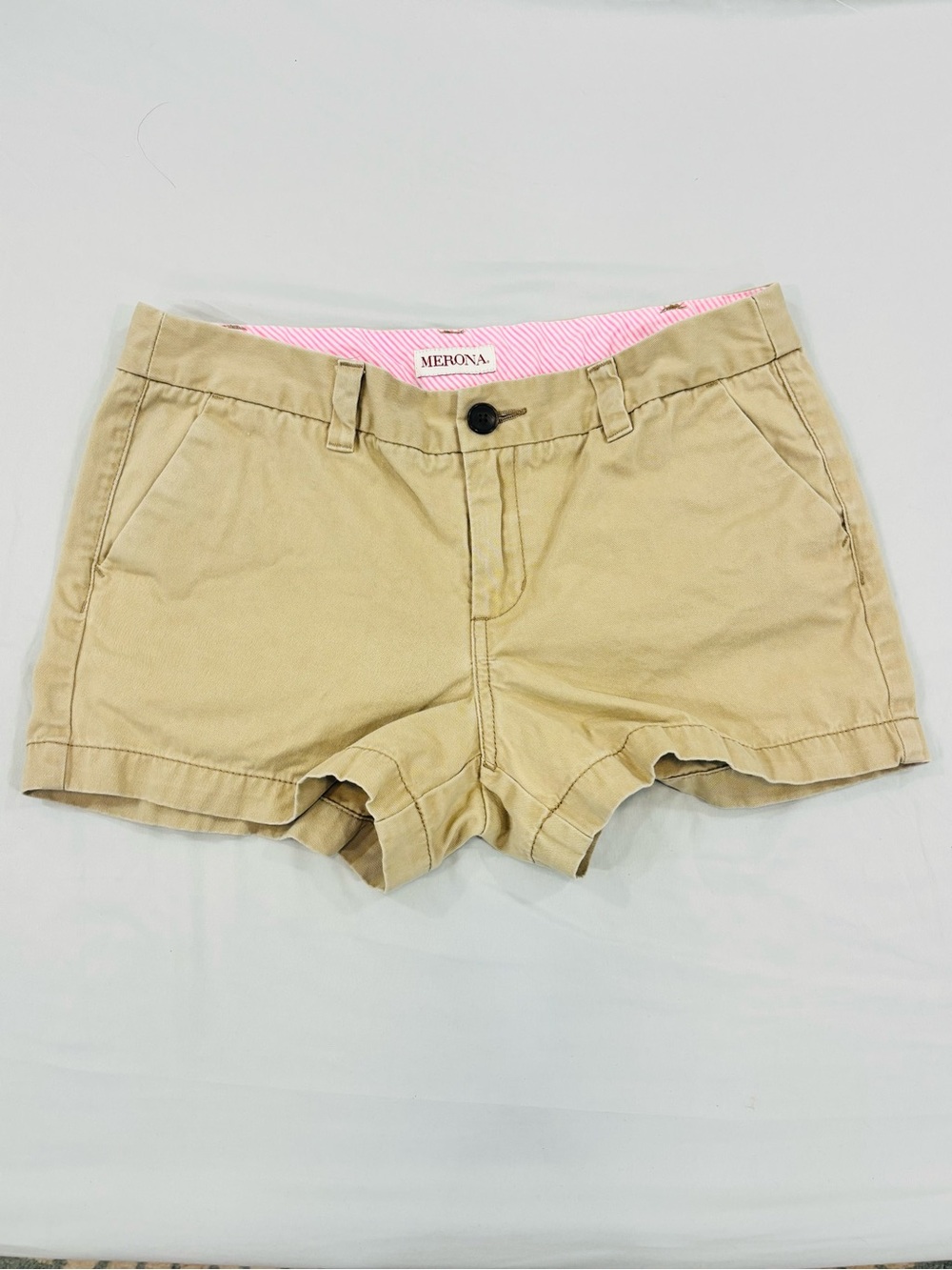 Merona 100% Cotton Khaki Shorts EUC Womens Size 4